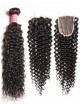 Peruvian Jerry Curly Human Hair With Lace Closure