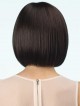 Dark Brown Smooth Bob Lace Front Wig with Natural Hairline