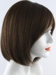 Dark Brown Smooth Bob Lace Front Wig with Natural Hairline