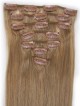 14" Straight Blonde Human Hair Clip In Hair Extensions