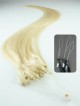 18" Straight Blonde 100% Human Hair Micro Loop Ring Hair Extensions