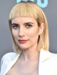 Emma Roberts Blonde Bob Style Human Hair Wigs With Bangs Full Lace