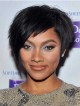 Fluffy pixie black lace front hair wigs style