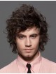 Fuzzy Black Curly Synthetic Hair Wigs Men