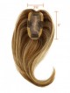 16" Wavy Brown 100% Human Hair Mono Hair Pieces