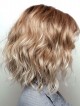 White Women Human Hair Wigs Mid Length