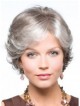 Lace Front Mono Top Short Wavy Grey Women Wig