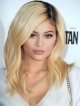 Kylie Jenner Human Hair Blonde Wig with Black Roots