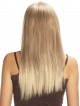 Long Straight Human Hair Blonde 3/4 Cap Wig