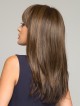 Long Straight Human Hair Wig Modern Hairstyle with A Blunt Bang
