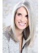 Long Straight Lace Front Mono Top Grey Hair Wig