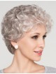 Natural Short Curly Grey Hair Wig For Women