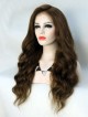 Natural wave long remy human hair water wavy lace front wig