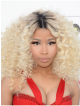 Nicki Minaj Long Blonde Afro Style Synthetic Hair Wig