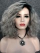 Peach Icicle Silver Loose Curl Wig