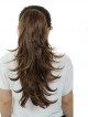 22" Wavy Brown Heat Friendly Synthetic Hair Claw Clip Ponytails