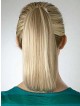 12" Straight Blonde Heat Friendly Synthetic Hair Pressure Clips Ponytails
