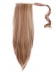 16" Straight Brown 100% Human Hair Pressure Clips Ponytails
