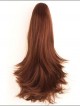 20" Wavy Brown Heat Friendly Synthetic Hair Claw Clip Ponytails