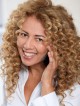 Simple Blonde Synthetic Curly Hair Wig For Women
