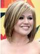 Straight Remy Human Hair Celebrity Bob Wigs For Fat Face