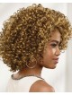 Stylish Wig With Collar-Length Layers Of Bouncy Spiral Curls