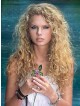 Taylor Swift Long Natural Blonde Curly Synthetic Capless Hair Wig