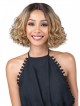 Textured Blonde wavy body chin-length hair wigs