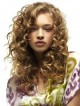 Unique Naturally Curly Blonde Synthetic Hair Wig with Bangs