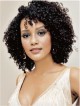 Women's curly medium length capless wig synthetic hair