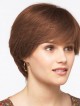 Short Straight Lace Front Human Hair Monofilament Wig With Bangs