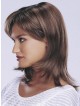 Layered Straight Human Hair Lace Front Wig With Bangs