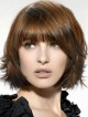 Synthetic Short Straight Capless Women Wig With Full Bangs