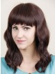 Long Wavy Human Hair Lace Front Women Wig With Full Bangs