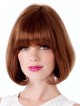 Lace Front Chin Length Straight Human Hair Wig With Full Bangs