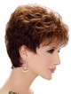 Cropped Synthetic Wavy Boycuts Hair Wig With Bangs
