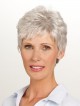 Cropped Synthetic Grey Wavy Hair Style Full Wig