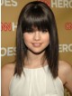 Heat Friendly Synthetic Wig Shoulder Length Straight With Full Bangs