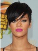 Short Boycuts Straight Synthetic Wig With Side Bangs For Women