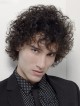 Short Curly Synthetic Hair Wig With Bangs For Men