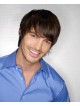 Short Straight Capless Mens Hair Wig With Bangs
