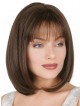 Straight Synthetic Shoulder Length Wig With Bangs