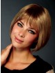 Synthetic Lace Front Mono Top Straight Bob Women Hair Wig With Bangs