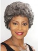 Grey Short Curly Synthetic Hair Wig For Women