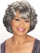 Grey Wavy Synthetic Hair Wig With Side Bangs