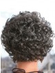 Short Curly Capless Grey Wig With Bangs