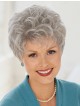 Cropped Grey Curly Hair Wig For Women