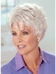 Cropped Grey Curly Women Hair Wig