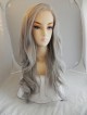 Lace Front Long Wavy Grey Synthetic Hair Wig